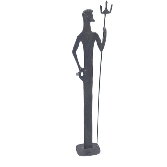 Cast Bronze Ancient Greek Mythology Sculpture- Poseidon-16 Inches Tall - Picture 1 of 9